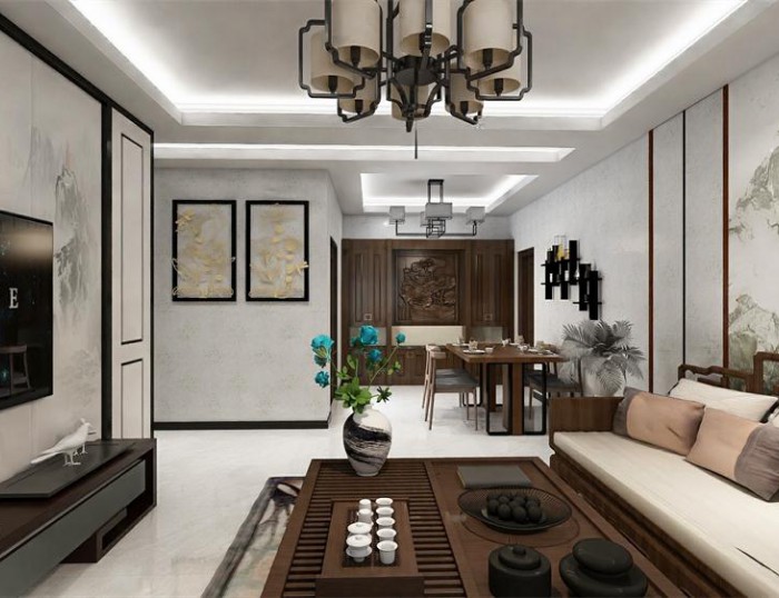 星雨華府106㎡新中式裝修效果圖